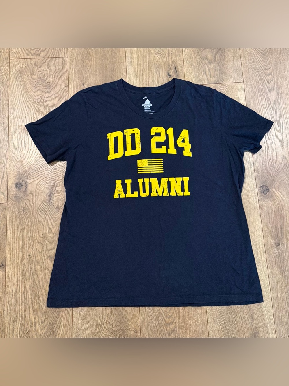 Leatherneck 4 Life DD 214 Alumni Navy/Yellow Graphic Crew Neck Tee 2XL